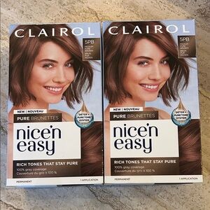 NEW 🆕 TWO Clairol nice’n easy hair color 5PB Medium Pure Brown